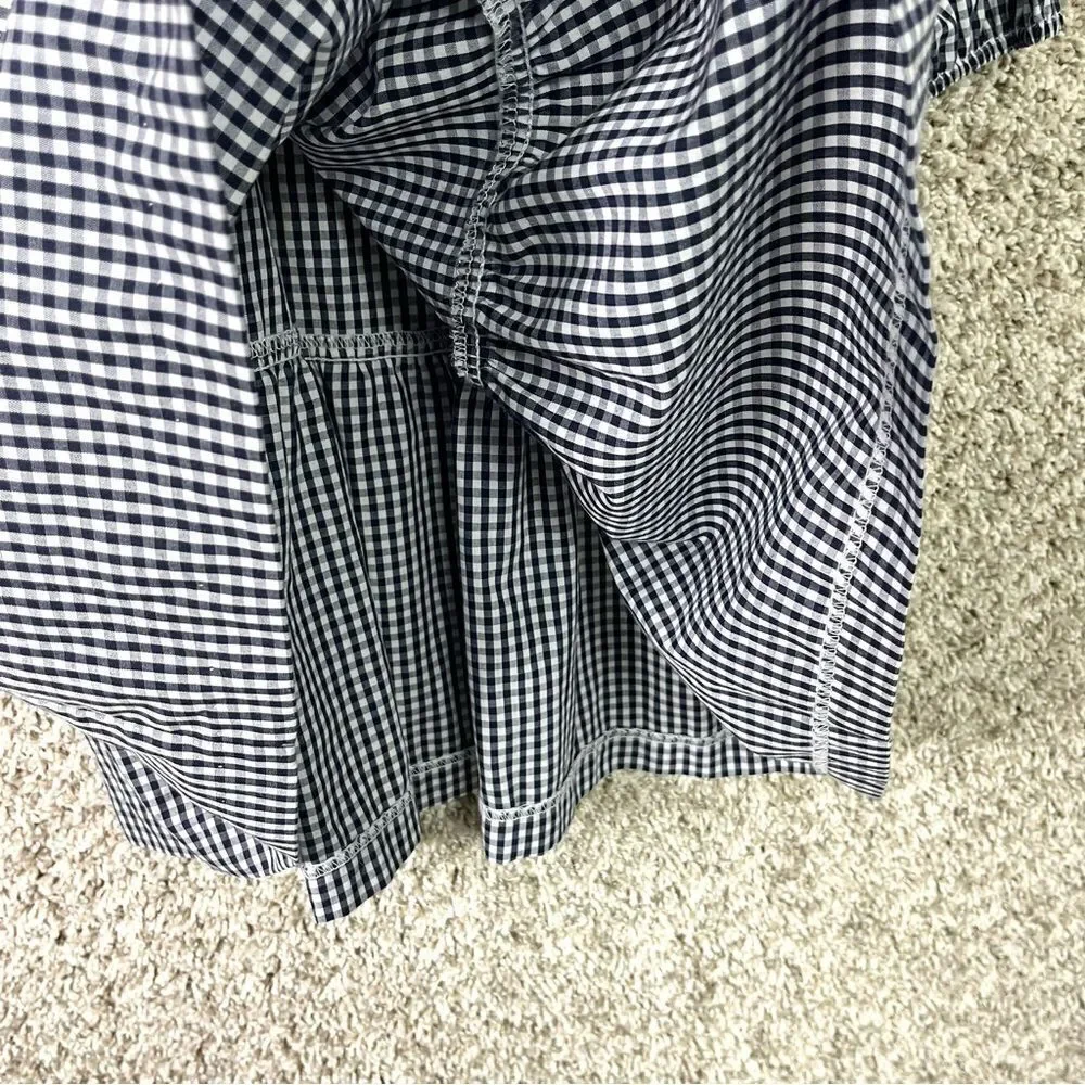 Little English Dress Girls 10 Black/White Gingham Plaid Long Sleeve‎ Ruffled